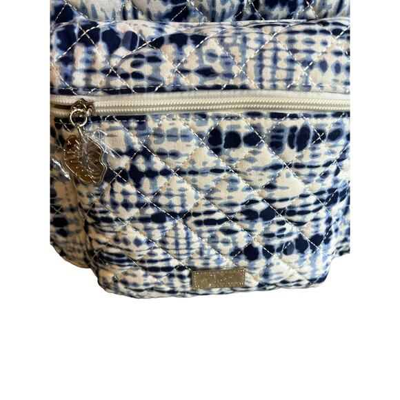 Betsey Johnson Travel Backpack Blue Tie Dye Print